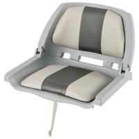 Opklapbare Bootstoel Lage Rugbootstoel met PVC-Lederen Kussens Robuust PP-Frame Bevestigingsbouten Waterdichte Klapstoel