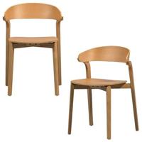 WOOOD Cras Eetkamerstoelen - Naturel - Set van 2 - thumbnail