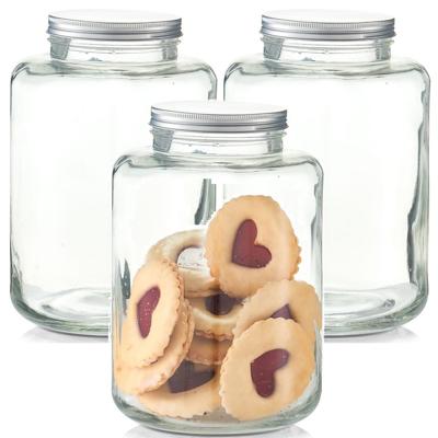 Zeller Koekjespot - 3x - 7 liter - glas - 20 x 30 cm - voorraadpot