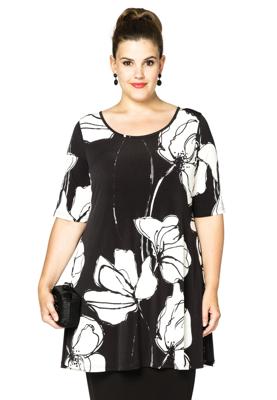 Yoek Tuniek wide bottom ANNABEL | Zwart | Maat 54/56