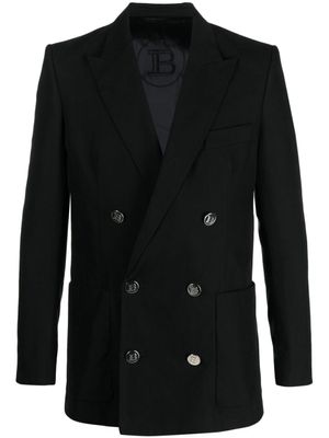 Balmain blazer en coton à boutonnière croisée - Noir