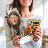 Gepersonaliseerd cadeaupakket met Haribo snoep (510 gram)