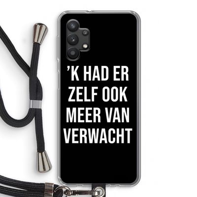 Meer verwacht - Zwart: Samsung Galaxy A32 5G Transparant Hoesje met koord