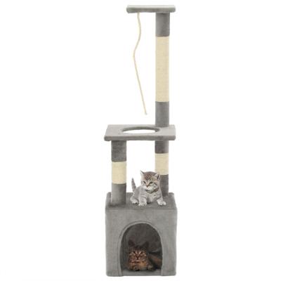 VidaXL Kattenkrabpaal met sisal krabpalen 109 cm grijs