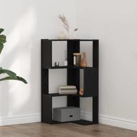 Hoekboekenkast Zwart eiken 50 x 50 x 102 cm Bewerkt hout