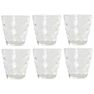 6x Stuks transparante waterglazen/drinkglazen cirkels relief 400 ml van glas
