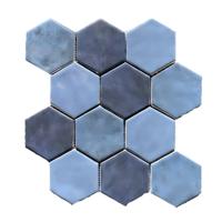 Terre d&apos;Azur Hexagonale Mosaic Ocean Blue 28x30 cm