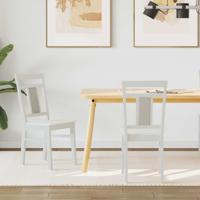 Eetkamerstoel 2 pcs Wit Massief Hout