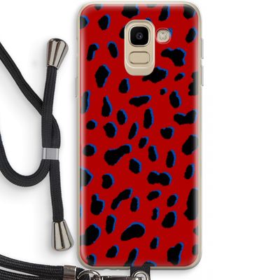 Red Leopard: Samsung Galaxy J6 (2018) Transparant Hoesje met koord