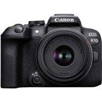 Canon EOS R10 + RF-S 18-45mm F4.5-6.3 IS STM Digitale spiegelreflexcamera Incl. RF-S 18-45 mm lens 24.2 Mpix Zwart 4K video, Beeldstabilisatie, WiFi,