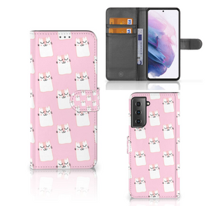 Samsung Galaxy S21 Plus Telefoonhoesje met Pasjes Sleeping Cats