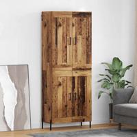 Hoge kast 2 pcs Oud Hout Bewerkt hout