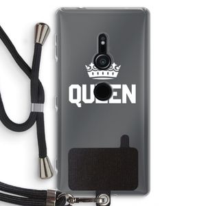 Queen zwart: Sony Xperia XZ2 Transparant Hoesje met koord