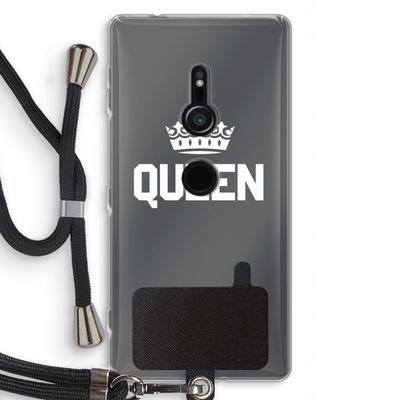 Queen zwart: Sony Xperia XZ2 Transparant Hoesje met koord