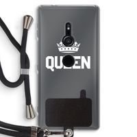 Queen zwart: Sony Xperia XZ2 Transparant Hoesje met koord