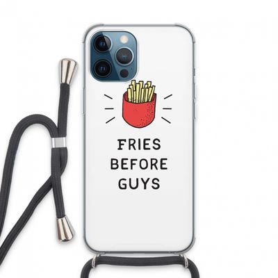 Fries before guys: iPhone 13 Pro Max Transparant Hoesje met koord