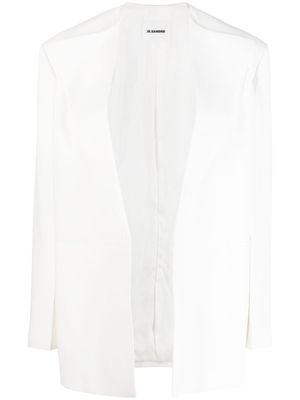 Jil Sander blazer à design sans col - Blanc