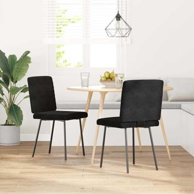 Eetkamerstoelen 2 st fluweel zwart