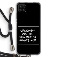 Schotelvod: Samsung Galaxy A22 5G Transparant Hoesje met koord