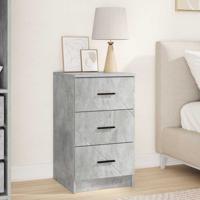 Nachtkastje met lade Betongrijs 38 x 38 x 66 cm Bewerkt hout