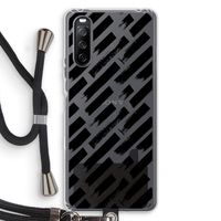Zwarte vegen: Sony Sony Xperia 10 III Transparant Hoesje met koord