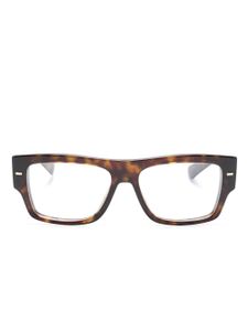 Dolce & Gabbana Eyewear lunettes de vue gravées à monture rectangulaire - Marron