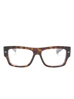 Dolce & Gabbana Eyewear lunettes de vue gravées à monture rectangulaire - Marron - thumbnail