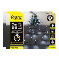 Kerstverlichting - 2x - helder wit - 7 meter - 96 led lampjes - zwart snoer - op batterijen - thumbnail