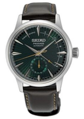 Seiko SSA459J1 Presage Horloge Automaat staal-leder zilverkleurig-bruin-groen 40,5 mm