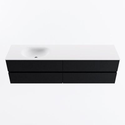 MONDIAZ VICA 180cm badmeubel onderkast Urban 4 lades. Wastafel MOON links 1 kraangat, kleur Talc.