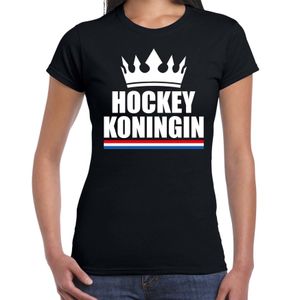 Hockey koningin t-shirt zwart dames - Sport / hobby shirts