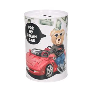 Spaarpot blik dream car - beertje - 10 x 15 cm