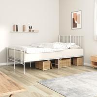 Bedframe met hoofd- en voeteneinde metaal wit 120x200 cm