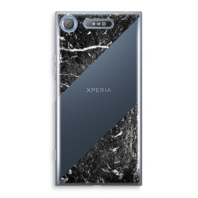 Zwart marmer: Sony Xperia XZ1 Transparant Hoesje