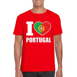 Rood I love Portugal fan shirt heren