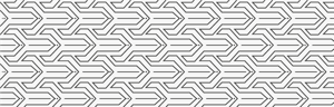 Wit vinyl tapijt met zwart geometrisch patroon