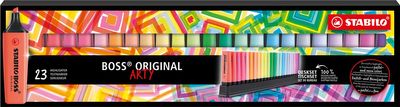 STABILO BOSS ORIGINAL markeerstift Arty, deskset van 23 stuks in geassorteerde kleuren