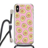 Dancing avocados: iPhone X Transparant Hoesje met koord