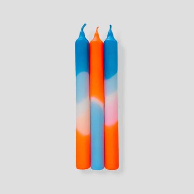 Dinerkaars - Dip Dye Neon &apos; Coral Playa&apos; - 3 stuks