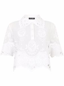 Dolce & Gabbana polo à broderies - Blanc