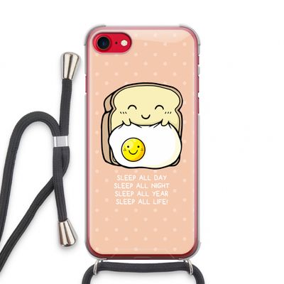 Sleep All Day: iPhone SE 2020 Transparant Hoesje met koord