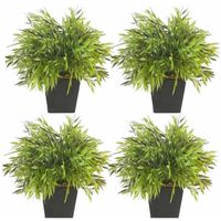 Set van 4 kunstplanten bamboe mix groen in pot 25 cm