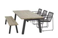 Diningset Derby 240 cm + Sportbench + 3 Elba Chairs