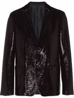 Prada blazer à sequins brodés - Noir