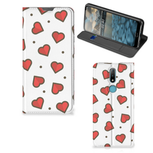 Nokia 2.4 Hoesje met Magneet Hearts