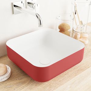 MONDIAZ BINX Waskom solid surface 36cm kleur Fire / Talc