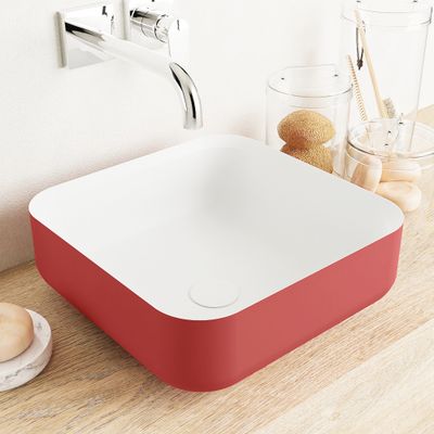 MONDIAZ BINX Waskom solid surface 36cm kleur Fire / Talc