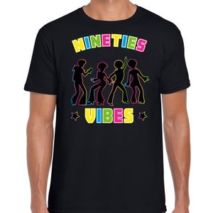 Nineties party verkleed t-shirt heren - jaren 90 feest outfit - 90s vibes - zwart