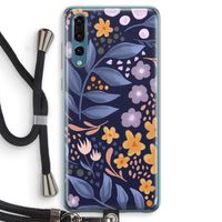 Flowers with blue leaves: Huawei P20 Pro Transparant Hoesje met koord