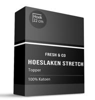 Topper Hoeslaken - Katoen Jersey Stretch - 160x200 cm - Keuze Uit Meerdere Kleuren - Fresh and Co - Dekbed-Discounter.nl